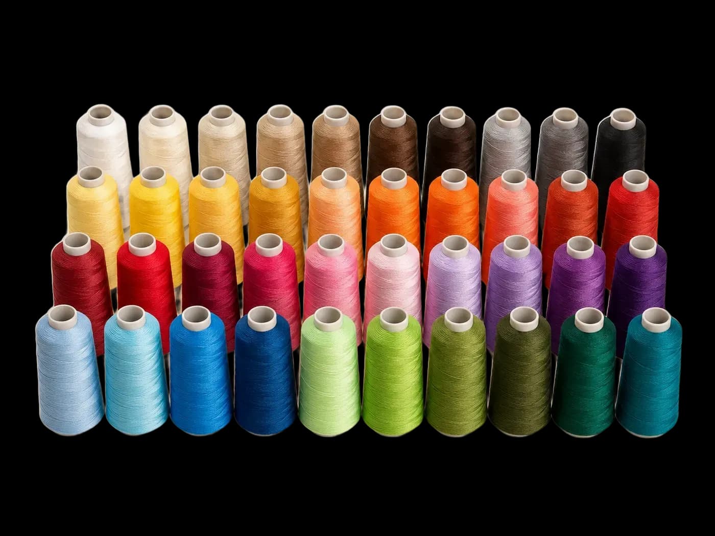 Sewing thread colour range